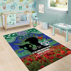 Personalised NZ Warriors Rugby ANZAC Day Area Rug Last Post Poppy We Will Remember Them