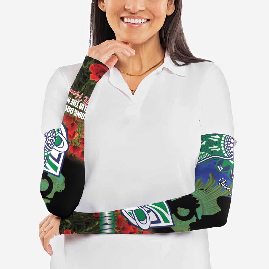 Personalised NZ Warriors Rugby ANZAC Day Arm Sleeves Last Post Poppy We Will Remember Them