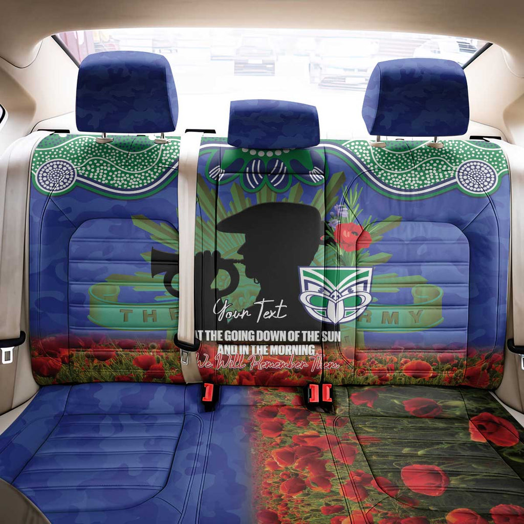 Personalised NZ Warriors Rugby ANZAC Day Back Car Seat Cover Last Post Poppy We Will Remember Them
