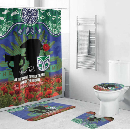 Personalised NZ Warriors Rugby ANZAC Day Bathroom Set Last Post Poppy We Will Remember Them