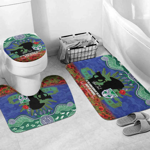 Personalised NZ Warriors Rugby ANZAC Day Bathroom Set Last Post Poppy We Will Remember Them