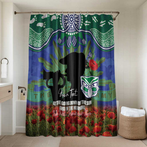 Personalised NZ Warriors Rugby ANZAC Day Bathroom Set Last Post Poppy We Will Remember Them