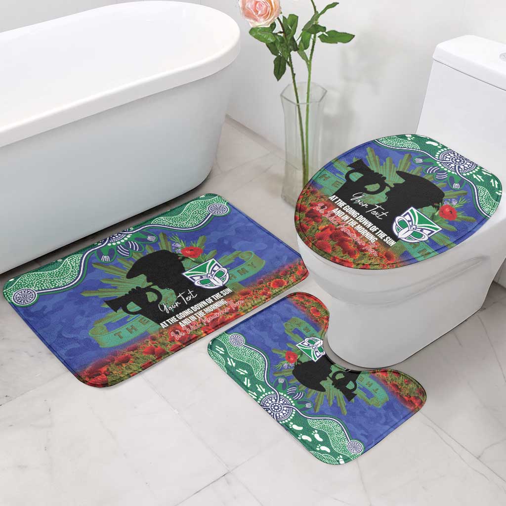 Personalised NZ Warriors Rugby ANZAC Day Bathroom Set Last Post Poppy We Will Remember Them