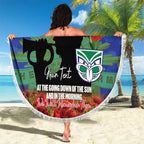 Personalised NZ Warriors Rugby ANZAC Day Beach Blanket Last Post Poppy We Will Remember Them