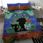 Personalised NZ Warriors Rugby ANZAC Day Bedding Set Last Post Poppy We Will Remember Them