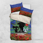 Personalised NZ Warriors Rugby ANZAC Day Bedding Set Last Post Poppy We Will Remember Them