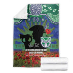 Personalised NZ Warriors Rugby ANZAC Day Blanket Last Post Poppy We Will Remember Them