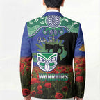 Personalised NZ Warriors Rugby ANZAC Day Blazer Last Post Poppy We Will Remember Them