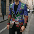 Personalised NZ Warriors Rugby ANZAC Day Blazer Last Post Poppy We Will Remember Them