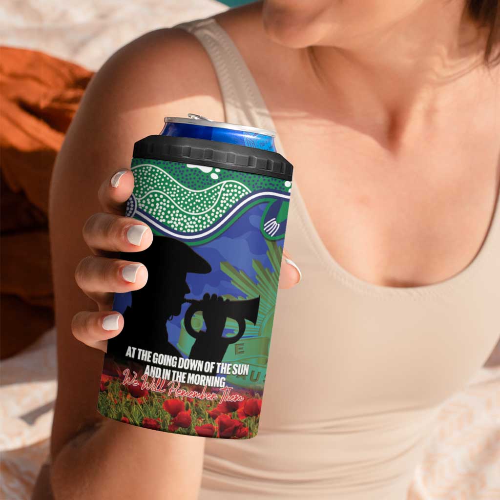 Personalised NZ Warriors Rugby ANZAC Day 4 in 1 Can Cooler Tumbler Last Post Poppy We Will Remember Them