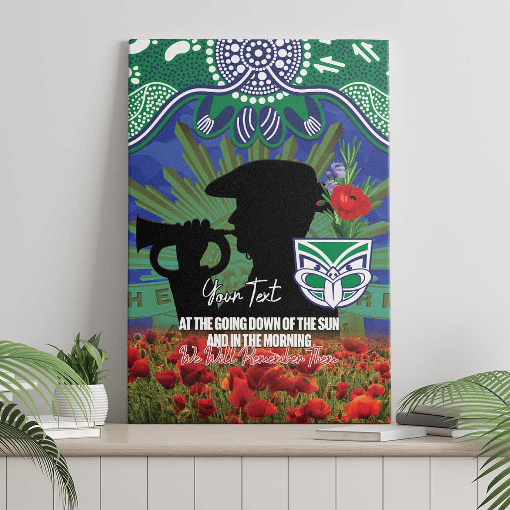 Personalised NZ Warriors Rugby ANZAC Day Canvas Wall Art Last Post Poppy We Will Remember Them