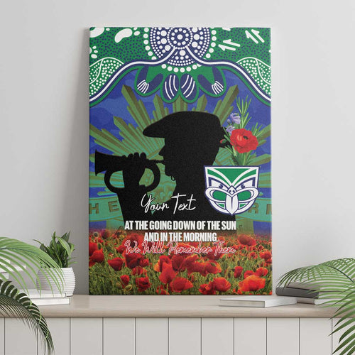 Personalised NZ Warriors Rugby ANZAC Day Canvas Wall Art Last Post Poppy We Will Remember Them