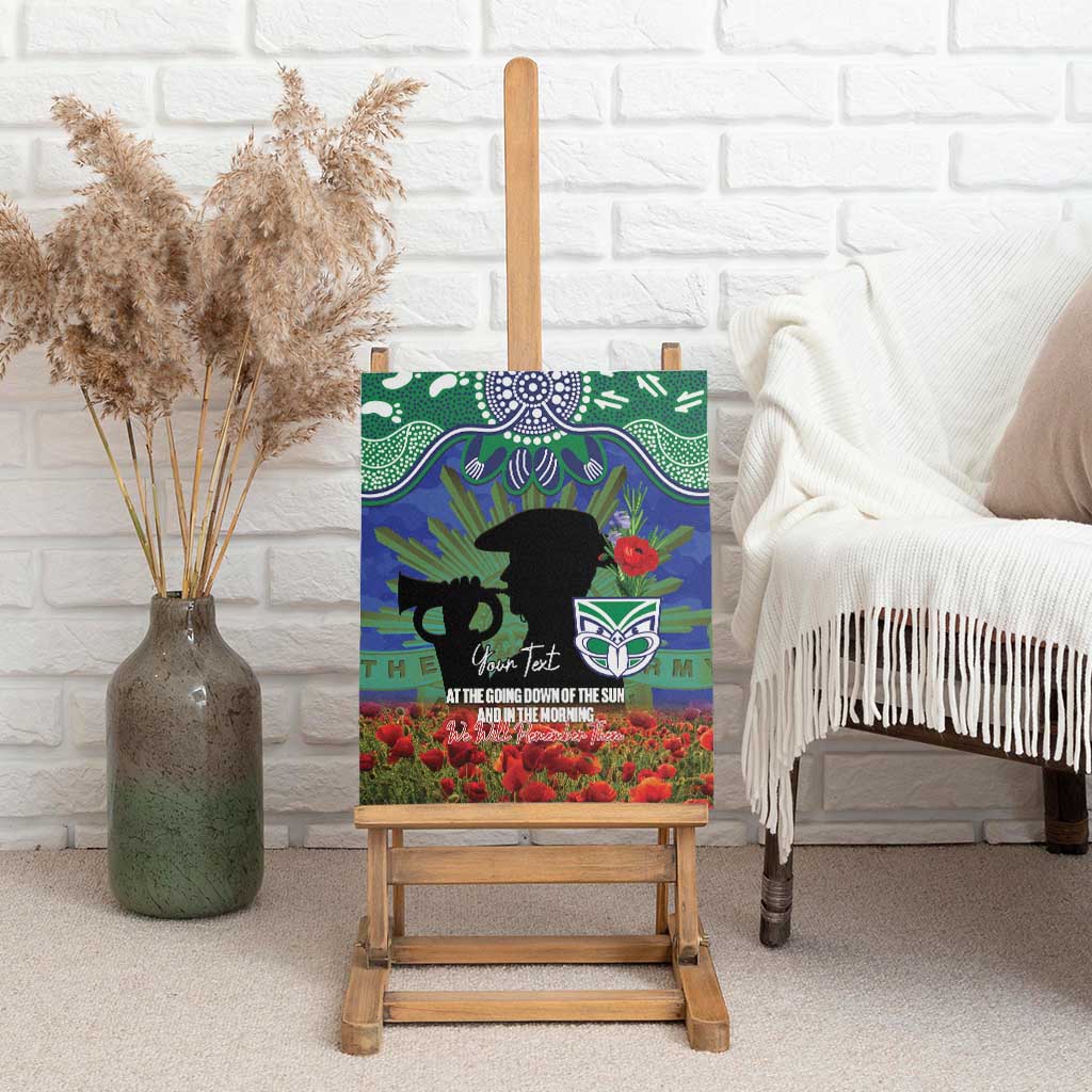 Personalised NZ Warriors Rugby ANZAC Day Canvas Wall Art Last Post Poppy We Will Remember Them