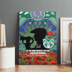 Personalised NZ Warriors Rugby ANZAC Day Canvas Wall Art Last Post Poppy We Will Remember Them