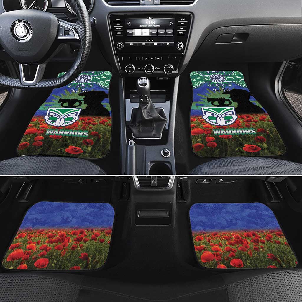 Personalised NZ Warriors Rugby ANZAC Day Car Mats Last Post Poppy We Will Remember Them