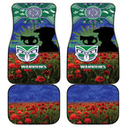 Personalised NZ Warriors Rugby ANZAC Day Car Mats Last Post Poppy We Will Remember Them