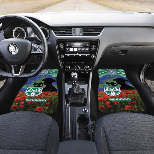 Personalised NZ Warriors Rugby ANZAC Day Car Mats Last Post Poppy We Will Remember Them