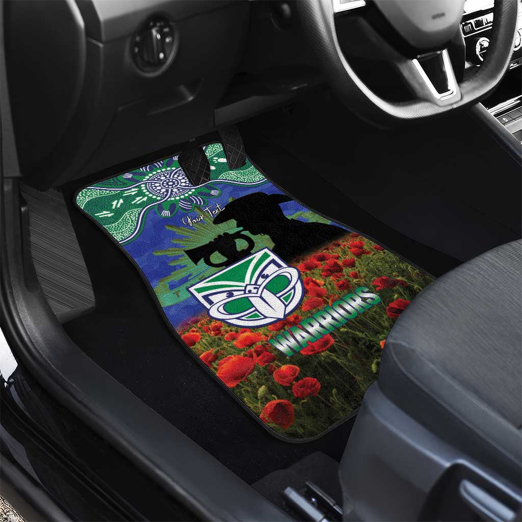 Personalised NZ Warriors Rugby ANZAC Day Car Mats Last Post Poppy We Will Remember Them