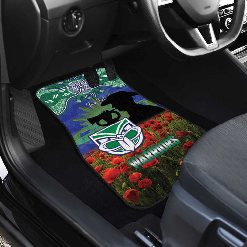Personalised NZ Warriors Rugby ANZAC Day Car Mats Last Post Poppy We Will Remember Them