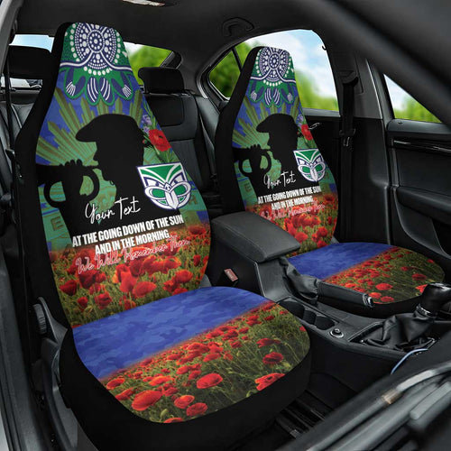 Personalised NZ Warriors Rugby ANZAC Day Car Seat Cover Last Post Poppy We Will Remember Them