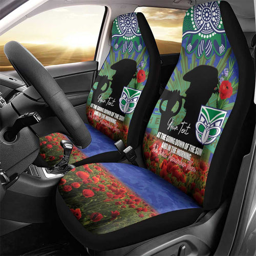Personalised NZ Warriors Rugby ANZAC Day Car Seat Cover Last Post Poppy We Will Remember Them