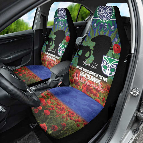 Personalised NZ Warriors Rugby ANZAC Day Car Seat Cover Last Post Poppy We Will Remember Them