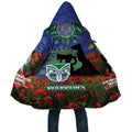 Personalised NZ Warriors Rugby ANZAC Day Cloak Last Post Poppy We Will Remember Them