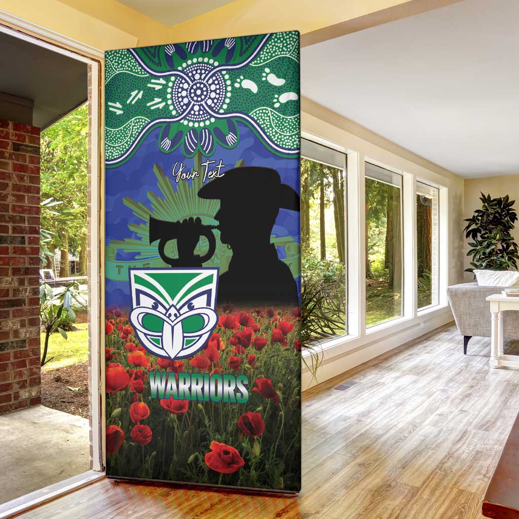 Personalised NZ Warriors Rugby ANZAC Day Door Cover Last Post Poppy We Will Remember Them