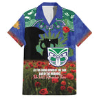 Personalised NZ Warriors Rugby ANZAC Day Family Matching Off Shoulder Maxi Dress and Hawaiian Shirt Last Post Poppy We Will Remember Them