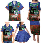 Personalised NZ Warriors Rugby ANZAC Day Family Matching Puletasi and Hawaiian Shirt Last Post Poppy We Will Remember Them
