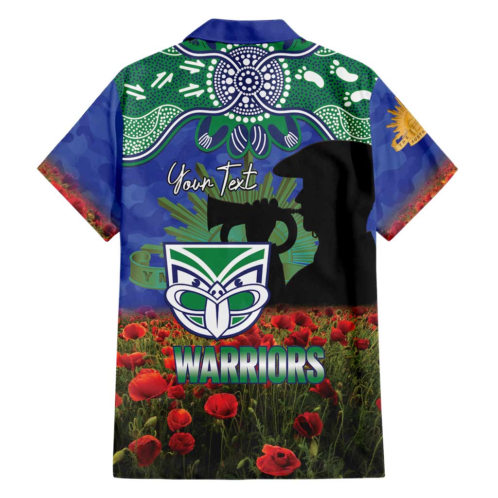 Personalised NZ Warriors Rugby ANZAC Day Family Matching Summer Maxi Dress and Hawaiian Shirt Last Post Poppy We Will Remember Them
