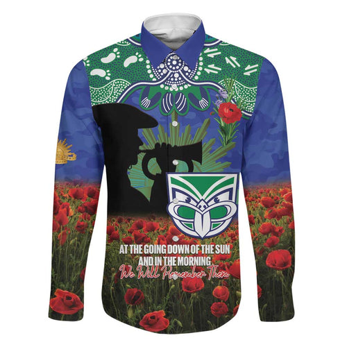 Personalised NZ Warriors Rugby ANZAC Day Family Matching Summer Maxi Dress and Hawaiian Shirt Last Post Poppy We Will Remember Them