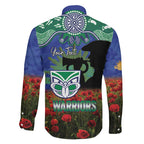 Personalised NZ Warriors Rugby ANZAC Day Family Matching Summer Maxi Dress and Hawaiian Shirt Last Post Poppy We Will Remember Them