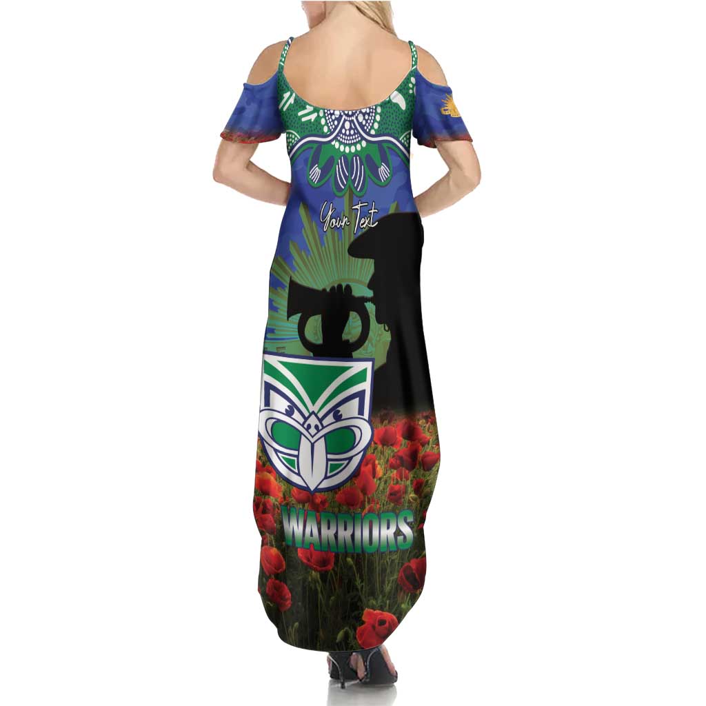Personalised NZ Warriors Rugby ANZAC Day Family Matching Summer Maxi Dress and Hawaiian Shirt Last Post Poppy We Will Remember Them
