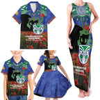 Personalised NZ Warriors Rugby ANZAC Day Family Matching Tank Maxi Dress and Hawaiian Shirt Last Post Poppy We Will Remember Them