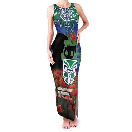 Personalised NZ Warriors Rugby ANZAC Day Family Matching Tank Maxi Dress and Hawaiian Shirt Last Post Poppy We Will Remember Them