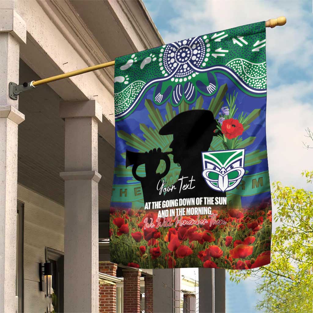 Personalised NZ Warriors Rugby ANZAC Day Garden Flag Last Post Poppy We Will Remember Them