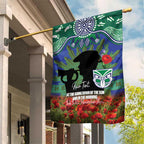 Personalised NZ Warriors Rugby ANZAC Day Garden Flag Last Post Poppy We Will Remember Them