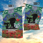 Personalised NZ Warriors Rugby ANZAC Day Garden Flag Last Post Poppy We Will Remember Them