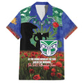 Personalised NZ Warriors Rugby ANZAC Day Hawaiian Shirt Last Post Poppy We Will Remember Them