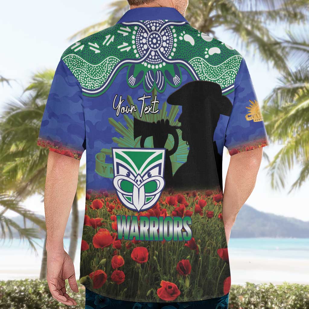 Personalised NZ Warriors Rugby ANZAC Day Hawaiian Shirt Last Post Poppy We Will Remember Them