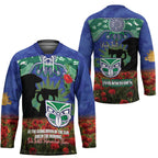 Personalised NZ Warriors Rugby ANZAC Day Hockey Jersey Last Post Poppy We Will Remember Them