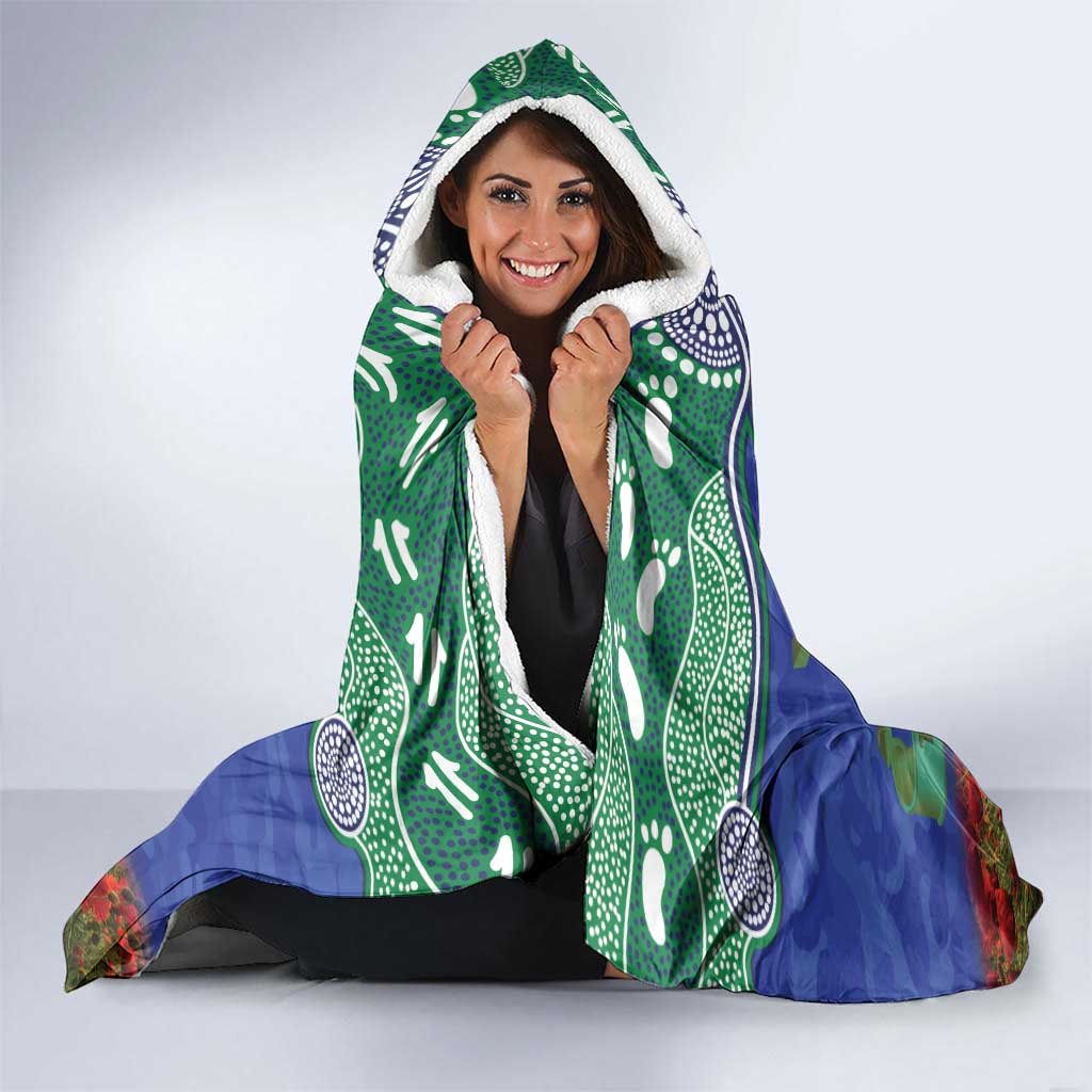 Personalised NZ Warriors Rugby ANZAC Day Hooded Blanket Last Post Poppy We Will Remember Them