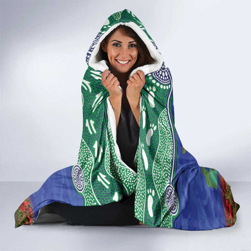 Personalised NZ Warriors Rugby ANZAC Day Hooded Blanket Last Post Poppy We Will Remember Them