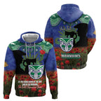 Personalised NZ Warriors Rugby ANZAC Day Hoodie Last Post Poppy We Will Remember Them