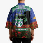 Personalised NZ Warriors Rugby ANZAC Day Kimono Last Post Poppy We Will Remember Them