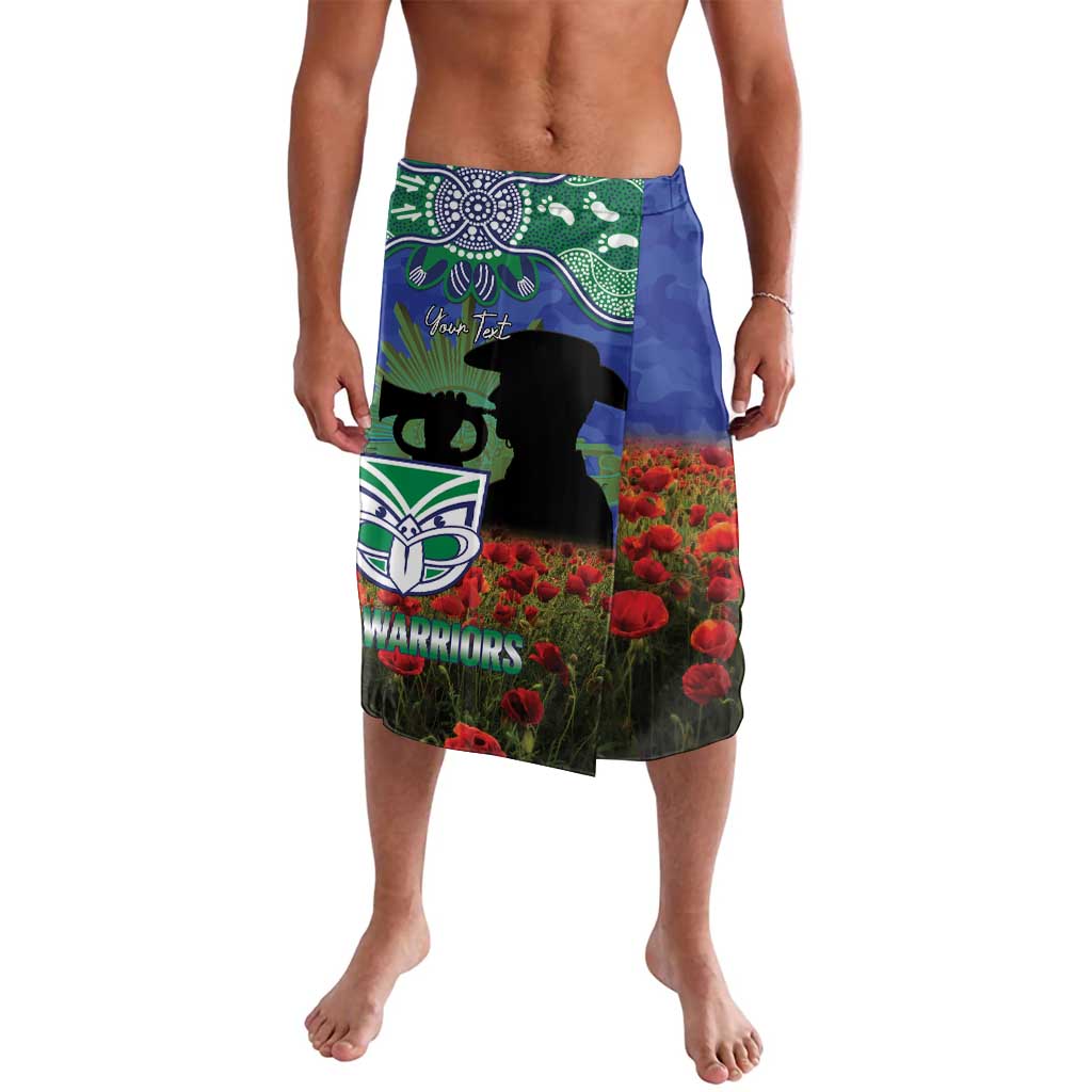 Personalised NZ Warriors Rugby ANZAC Day Lavalava Last Post Poppy We Will Remember Them