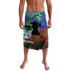 Personalised NZ Warriors Rugby ANZAC Day Lavalava Last Post Poppy We Will Remember Them