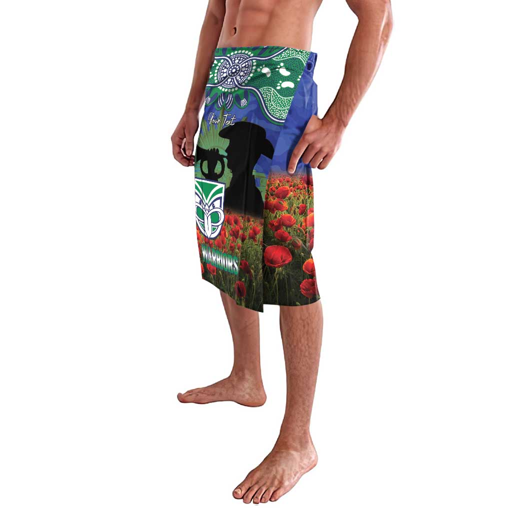 Personalised NZ Warriors Rugby ANZAC Day Lavalava Last Post Poppy We Will Remember Them