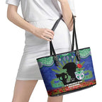 Personalised NZ Warriors Rugby ANZAC Day Leather Tote Bag Last Post Poppy We Will Remember Them